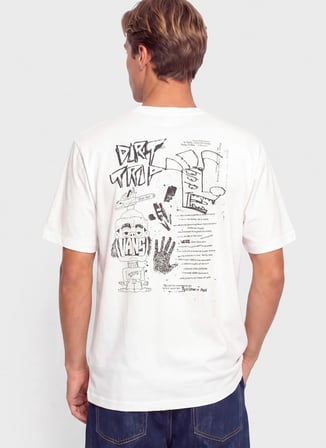 Vans VN000X02WHT1 Dirt Trip SS Tee Beyaz Bisiklet Yaka Regular Fit Düz Erkek T-Shirt