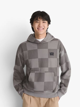 Tonal Check Stretch Logo Pullover Erkek Gri Sweatshirt - VN000ZP4