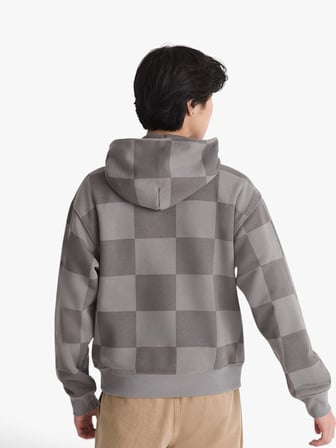 Tonal Check Stretch Logo Pullover Erkek Gri Sweatshirt - VN000ZP4
