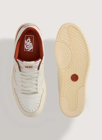 Vans VN000Z26QJK1 Court Low Beyaz Bordo Erkek Deri Lifestyle Ayakkabı