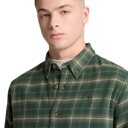 BC0YH89AIC1-R Timberland Flannel Check Shirt (Regular) Erkek Gömlek Yeşil