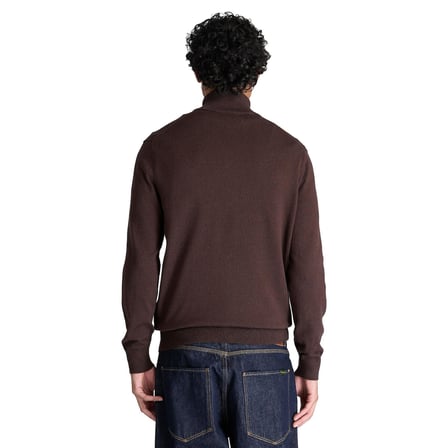 BC0YHAYC361-R Timberland Wıllıams Rıver Cotton 1-4 Zip Sweater Erkek Sweatshirt Kahve
