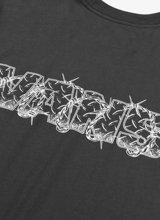 Vans VN0010G1EMV1 Barbed Wrap SS Tee Siyah Bisiklet Yaka Regular Fit Düz Erkek T-Shirt