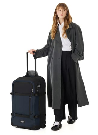Eastpak Lacivert Unisex Çekçekli Kumaş Valiz TRANSIT'R PRO M