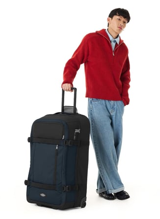 Eastpak Lacivert Unisex Çekçekli Kumaş Valiz TRANSIT'R PRO L