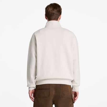 Timberland Exeter River Tree Embroidered Logo 1/4 Z Erkek Bej Sweatshirt
