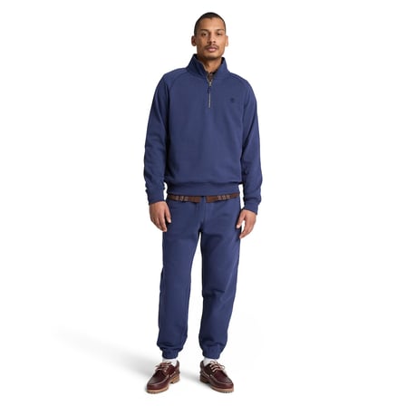 BC0YHB9AIH1-R Timberland Exeter Rıver Tree Embroidered Logo 1-4 Z Erkek Sweatshirt Lacivert