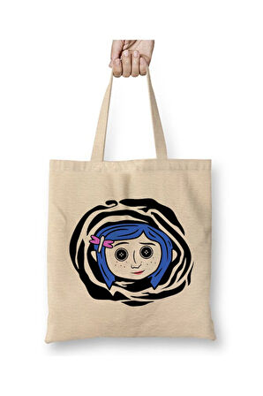 Coraline Jones 09 Bez Çanta Uzun Saplı Alışveriş Çantası Plaj Çantası