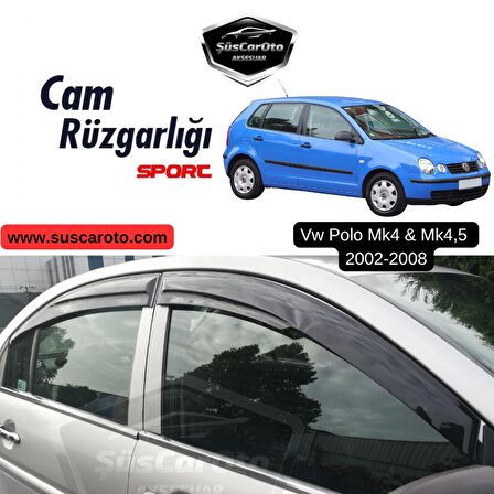 Vw Polo Mk4-4.5 2002-2008 Uyumlu Mugen Cam Rüzgarlığı Seti Piano Black 4'lü İthal