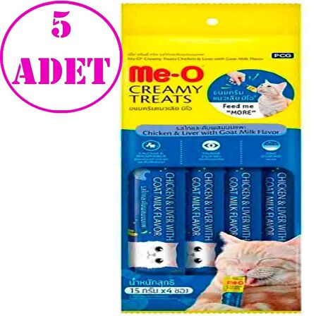 Meo Tavuk Ciğerli Keçi Sütlü Krema Kedi Ödülü Kedi Çorbası 4x15 gr 15 AD