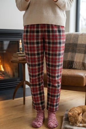 Kadın Lastikli Bel Pamuklu Pijama Altı Soft Örme Mevsimlik Ev Pantolonu