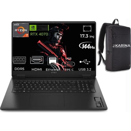 HP Omen 17-DB0019NT Amd Ryzen 7-8845HS A44QQEA-052 32GB 1tb Nvıdıa Geforce RTX4070 8gb Windows 11 Pro 17.3 Inç Fhd Taşınabilir Bilgisayar