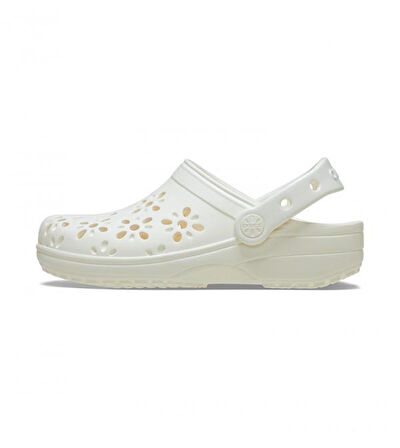 Classic Crocs Floral Cut Out Clog Bebek Terlik 210944-0WV Chalk