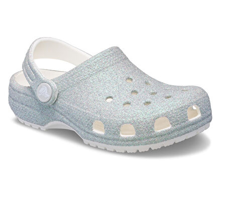 210985-100 Crocs Classic Iridescent Glitter Cgt çocuk Terlik Gri