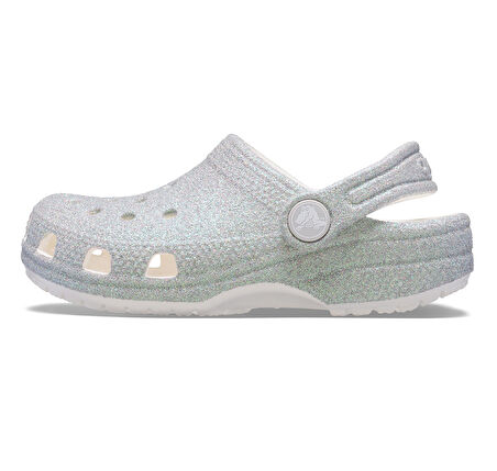 210985-100 Crocs Classic Iridescent Glitter Cgt çocuk Terlik Gri