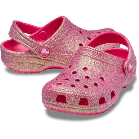 Classic Iridescent Glitter Classic Clog Çocuk Terlik 210986-6ZQ Dragon Fruit