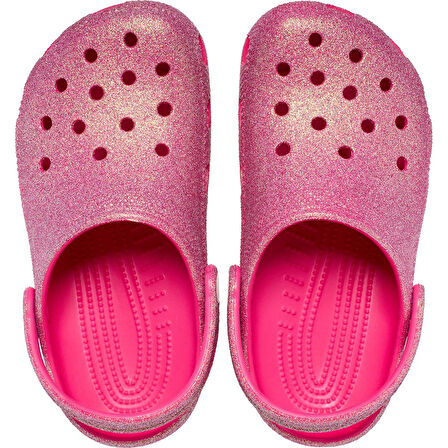 Classic Iridescent Glitter Classic Clog Çocuk Terlik 210986-6ZQ Dragon Fruit