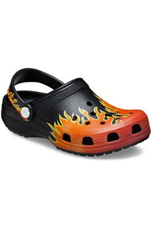 Crocs 211214 Classic Flames Clog T Siyah-Kırmızı Çocuk Terlik