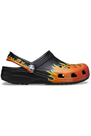 Crocs 211214 Classic Flames Clog T Siyah-Kırmızı Çocuk Terlik