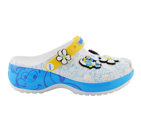 210822-90H Crocs Smurfs Platform Clog Kadın Terlik Gri