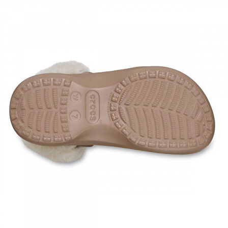 Crocs Classic Platform Fuzz Lined Clog Latte Terlik 212854_2Q9