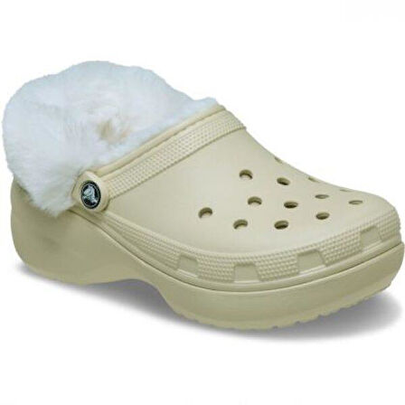 Crocs Classic Platform Fuzz Lined Clog Bone Terlik 212854_2Y2