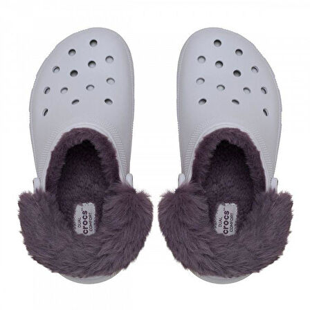 Crocs Classic Platform Fuzz Lined Clog Frosted Grape Terlik 212854-5BO