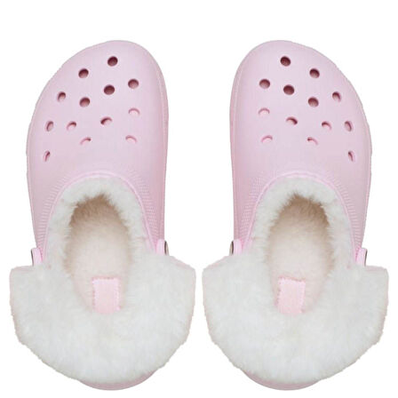 Crocs Classic Platform Fuzz Lined Clog Pink Milk Terlik 212854-6ZW