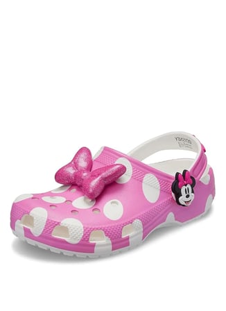 Crocs Pembe - Beyaz Kız Çocuk Plaj Terliği 212372-Minnie Mouse Cls Clg T
