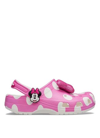 Crocs Pembe - Beyaz Kız Çocuk Plaj Terliği 212372-Minnie Mouse Cls Clg T
