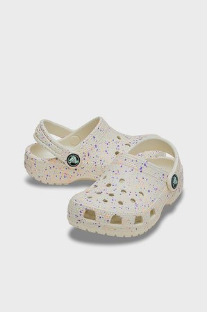 Crocs Classic Glow Paint Splatter Clog T Desenli Terlik Unisex Çocuk TERLİK 212669-2MT BEYAZ