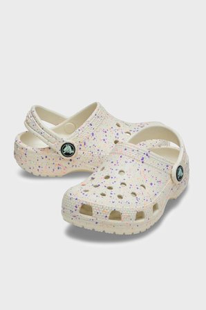 Crocs Classic Glow Paint Splatter Clog Sandalet Terlik Kız Çocuk TERLİK 212495-2MT BEYAZ