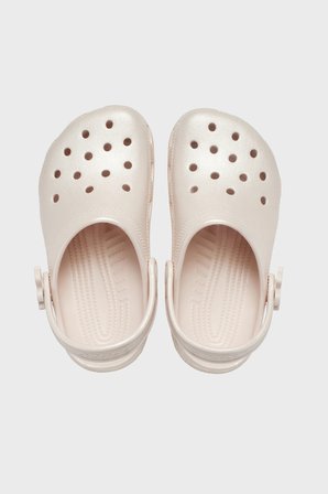 Crocs Classic Pearl Shine Clog K Logolu Çıkarılabilir Kayışlı Terlik Kız Çocuk TERLİK 212814-6UR BEJ