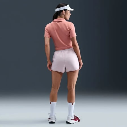 NikeCourt HJ8992-618 Heritage Kısa Kollu Crop Tenis Polosu - Mercan