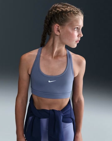 Nike FJ7161-499 Swoosh Kızlar Spor Sütyeni - Lila