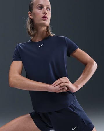 Nike One Classic IB9408-410 Dri-FIT Kısa Kollu Kadın Tişört - Lacivert