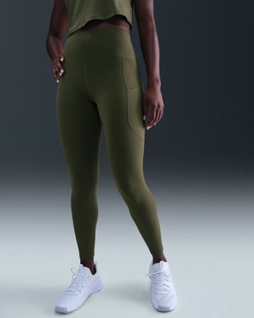 Nike FN3241-222 One Kadın Yüksek Belli 7/8 Tayt (Cepli) - Yeşil