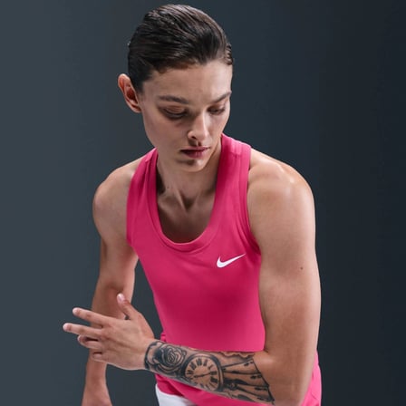 Nike Dri-FIT DX0706-666 Yarışçı Sırtlı Kadın Atleti - Pembe