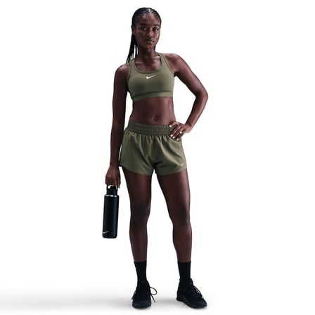 Nike Swoosh DX6821-222 Orta Destekli Pedli Kadın Spor Sütyeni - Medium Olive