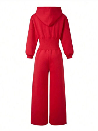 Kapşonlu Bel Detaylı Tulum Kız Çocuk