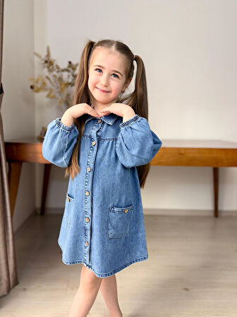 Düğmeli̇ Kot Elbi̇se