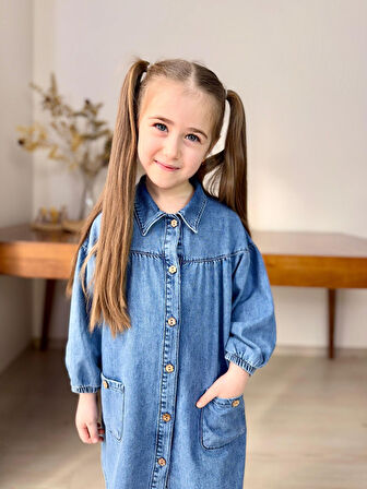 Düğmeli̇ Kot Elbi̇se