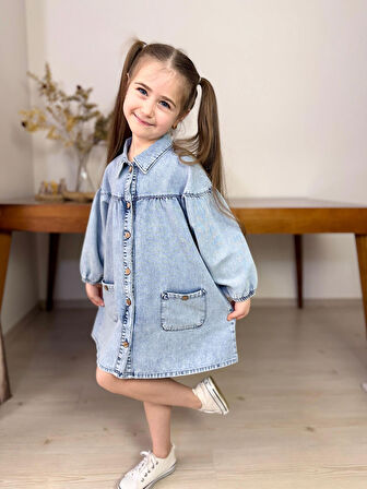 Düğmeli̇ Kot Elbi̇se