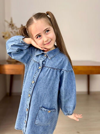 Düğmeli̇ Kot Elbi̇se