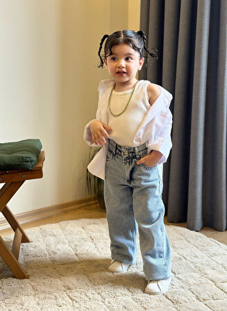 Atlet Pantolon  Gömlek 3’lü Kız Takım