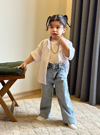 Atlet Pantolon  Gömlek 3’lü Kız Takım