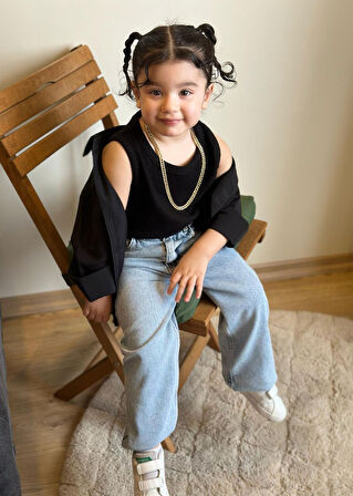 Atlet Pantolon  Gömlek 3’lü Kız Takım