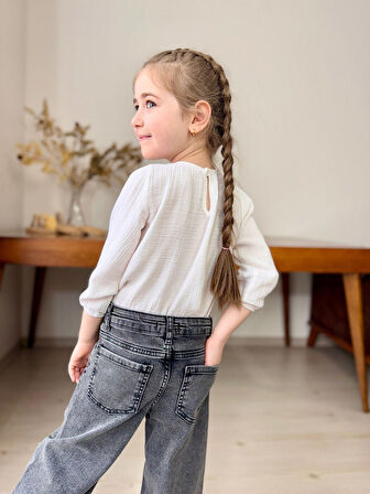 Yıldız Nakışlı Boru Paça Kot  Pantolonlar