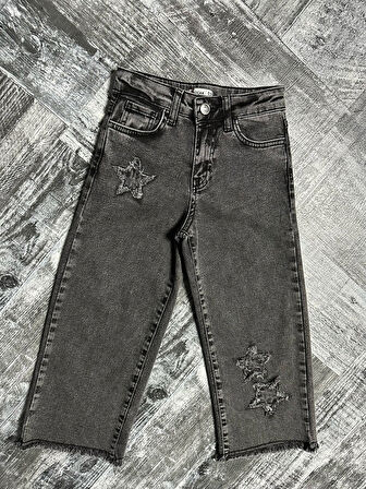Yıldız Nakışlı Boru Paça Kot  Pantolonlar