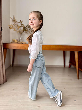 Yıldız Nakışlı Boru Paça Kot  Pantolonlar